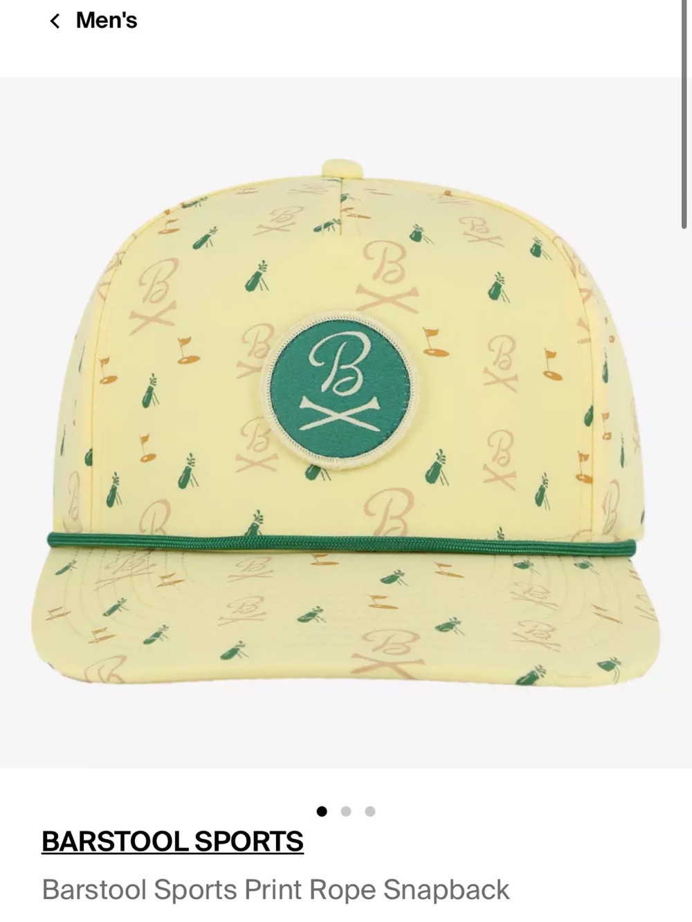 Barstool Sports Men's Yellow Print Rope Snapback Hat